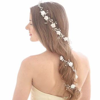 90cm Luxury Wedding Hair Accessories Pearl Bridal Hairbands Headpiece Polymer Clay Flower Headband Bride Tiara Hair Jewelry
90cm Luxury Wedding Hair Accessories Pearl Bridal Hairbands Headpiece Polymer Clay Flower Headband Bride Tiara Hair Jewelry