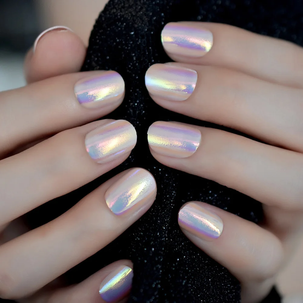 Chrome Press On Nails Full Cover Set