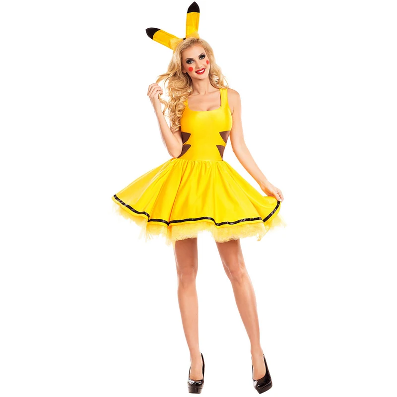 Ladies Pokemon Pikachu Costume Holiday Sexy Yellow Mini Dress Adult Hen Party Book Week Cosplay Fancy Dresses
Ladies Pokemon Pikachu Costume Holiday Sexy Yellow Mini Dress Adult Hen Party Book Week Cosplay Fancy Dresses