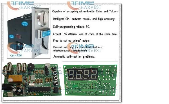 Coin operated timer control device with coin selector & timer board for cafe kiosk washing machine water machine & massage chair
Coin operated timer control device with coin selector & timer board for cafe kiosk washing machine water machine & massage chair