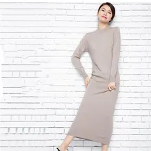 2017 solid color turtleneck knitted one-piece dress wool sweater ultra slim long dress sweater dress full dress 
2017 solid color turtleneck knitted one-piece dress wool sweater ultra slim long dress sweater dress full dress