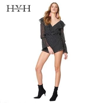 HYH HAOYIHUI Women Dot Print Ruffles Backless Short Jumpsuits Sexy V Neck Tie Back Long Sleeve High Waist Romper Jumpsuits
HYH HAOYIHUI Women Dot Print Ruffles Backless Short Jumpsuits Sexy V Neck Tie Back Long Sleeve High Waist Romper Jumpsuits