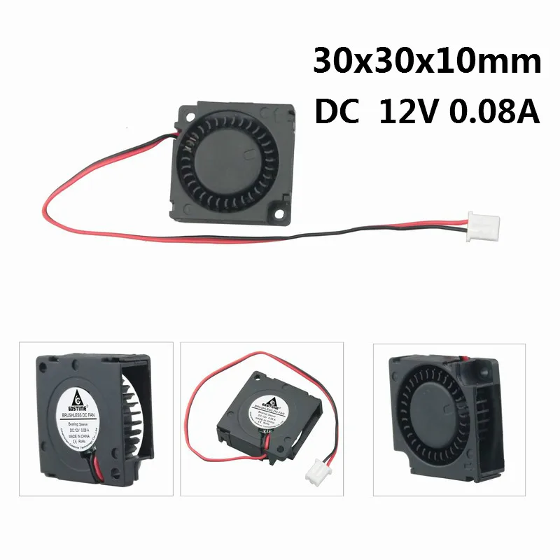 Gdstime 1 Piece DC 12V 3D Printer Blower Fan 30mm x 10mm 3010 Sleeve Bearing Laptop Cooling 3cm 30x10mm Micro | Компьютеры и офис