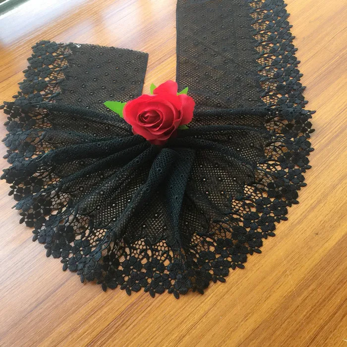 Black elegant beautiful embroidery women dress trim home decoration sewing clothing lace strap 1m 18cm width
Black elegant beautiful embroidery women dress trim home decoration sewing clothing lace strap 1m 18cm width