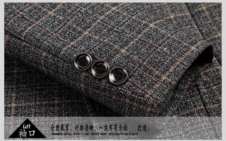 WAEOLSA Spring Autumn Men Plaid Blazers Blue Gray Suit Jackets Man Elegance Blazer Hombre Check Texture Tailored Jackets Male Outfits (13)