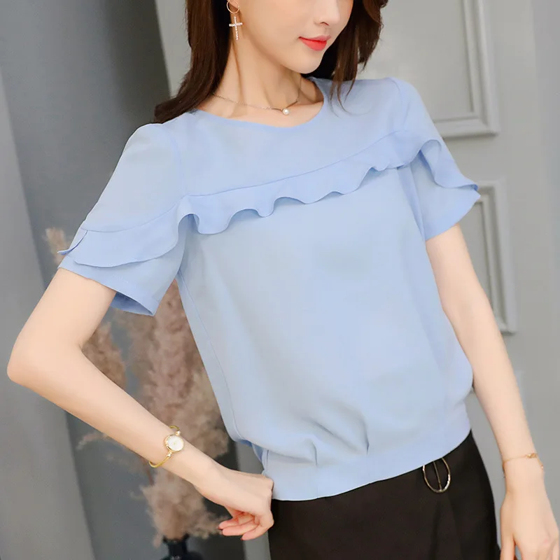 Summer Fashion Chiffon Women Blouses Ruffles Short Sleeve Pink Women Shirts Plus Size XXL Blusas Femininas Elegante
Summer Fashion Chiffon Women Blouses Ruffles Short Sleeve Pink Women Shirts Plus Size XXL Blusas Femininas Elegante