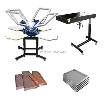 Four Color Four Station Screen Press&Flash Dryer&Stretched Frames&Squeegee Kit
Four Color Four Station Screen Press&Flash Dryer&Stretched Frames&Squeegee Kit