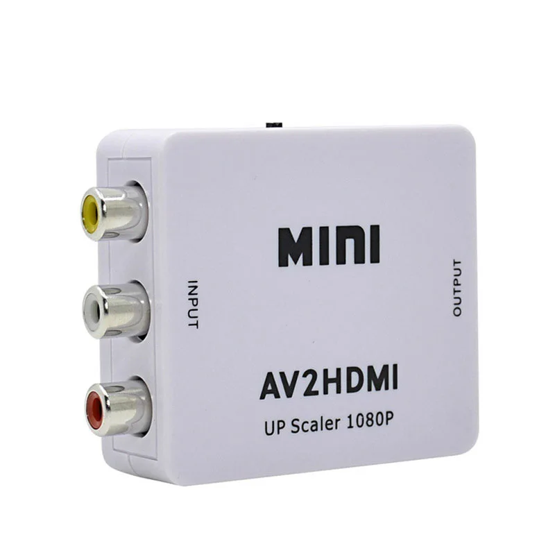 MINI White RCA AV HDMI CVBS to HDMI Adapter HD 720P 1080P AV to HDMI Mini av2hdmi Video Converter for HDTV STB DVD Monitor
MINI White RCA AV HDMI CVBS to HDMI Adapter HD 720P 1080P AV to HDMI Mini av2hdmi Video Converter for HDTV STB DVD Monitor