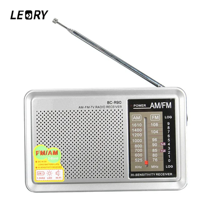 Leory цифровой fm Радио мир приемник с телескопической Телевизионные антенны AM FM