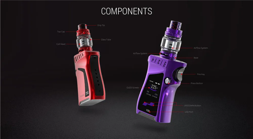 Vape SMOK Mag Kit Alien E Cigarette Box Mod Electronic Cigarette TFV12 Prince VS ikonn 220 Buy Kit Get 3 Coil free S190