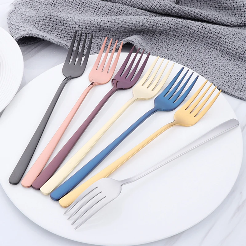 7PCS 18/8 Stainless Steel Dinner Fork Set20.5cm Korea Colourful Dessert Fork With Long Handle Gold Blue Fork Set for Hotel Party
7PCS 18/8 Stainless Steel Dinner Fork Set20.5cm Korea Colourful Dessert Fork With Long Handle Gold Blue Fork Set for Hotel Party