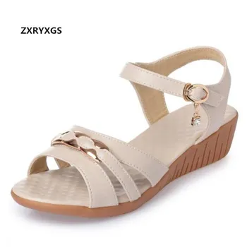 Hot Sell Summer Open Shoes Summer Women Sandals Flat Wedges Sandals 2020 Summer Comfort Soft Genuine Leather Sandals Plus Size
Hot Sell Summer Open Shoes Summer Women Sandals Flat Wedges Sandals 2020 Summer Comfort Soft Genuine Leather Sandals Plus Size