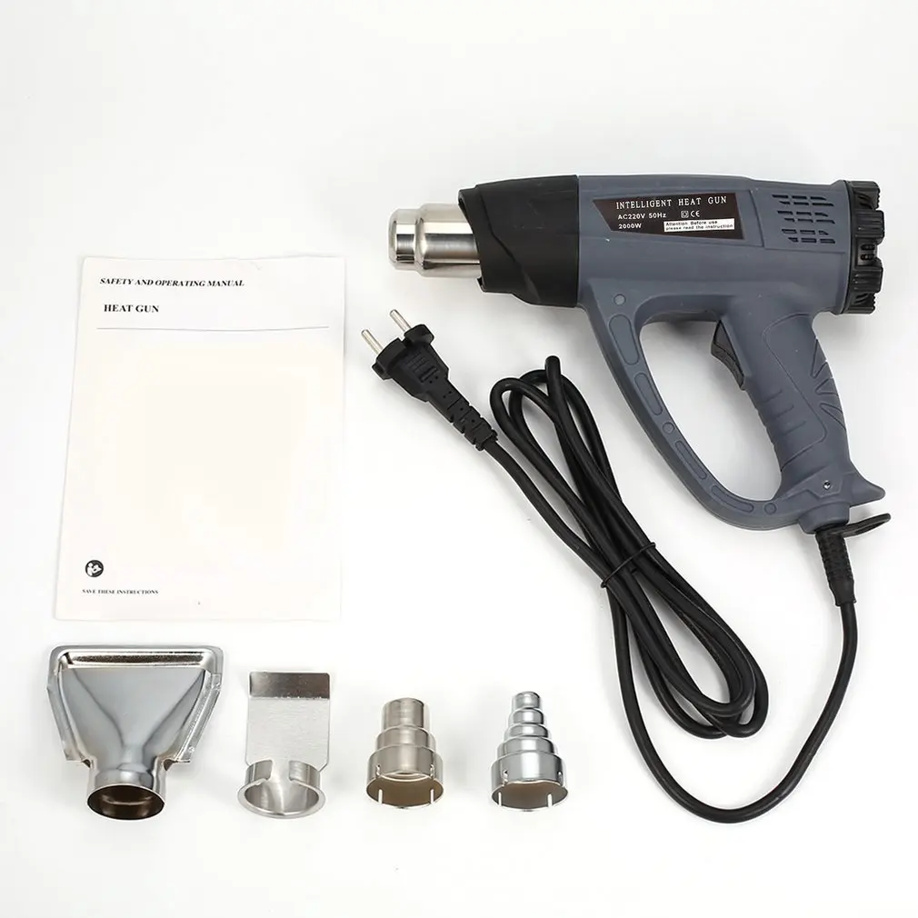 Hot Air Gun 2000W Thermostat Heat Gun Hot Air Blower Shrink Wrapping Thermal power tool Soldering Gun Heat Air Gun
Hot Air Gun 2000W Thermostat Heat Gun Hot Air Blower Shrink Wrapping Thermal power tool Soldering Gun Heat Air Gun