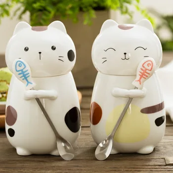 400ML cartoon 3D stereo cat mug Cute kitten large capacity ceramic cup Milk coffee tea mug Spoon with lid Holiday gift
400ML cartoon 3D stereo cat mug Cute kitten large capacity ceramic cup Milk coffee tea mug Spoon with lid Holiday gift