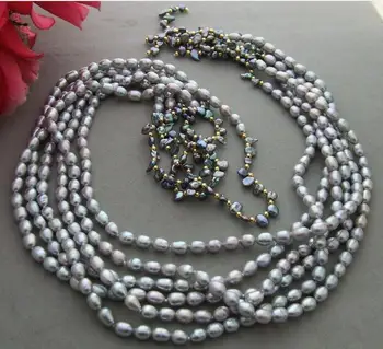 Beautiful 7-9mm 3row 46" Gray Pearl Keshi Pearl Necklace
Beautiful 7-9mm 3row 46" Gray Pearl Keshi Pearl Necklace