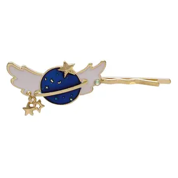 Japanese Sweet Girl Cute Cartoon Planet Angel Wing Hair Clip Star Pendant Charms Student Wavy Hairpin Metallic Oil Drop Barrette
Japanese Sweet Girl Cute Cartoon Planet Angel Wing Hair Clip Star Pendant Charms Student Wavy Hairpin Metallic Oil Drop Barrette