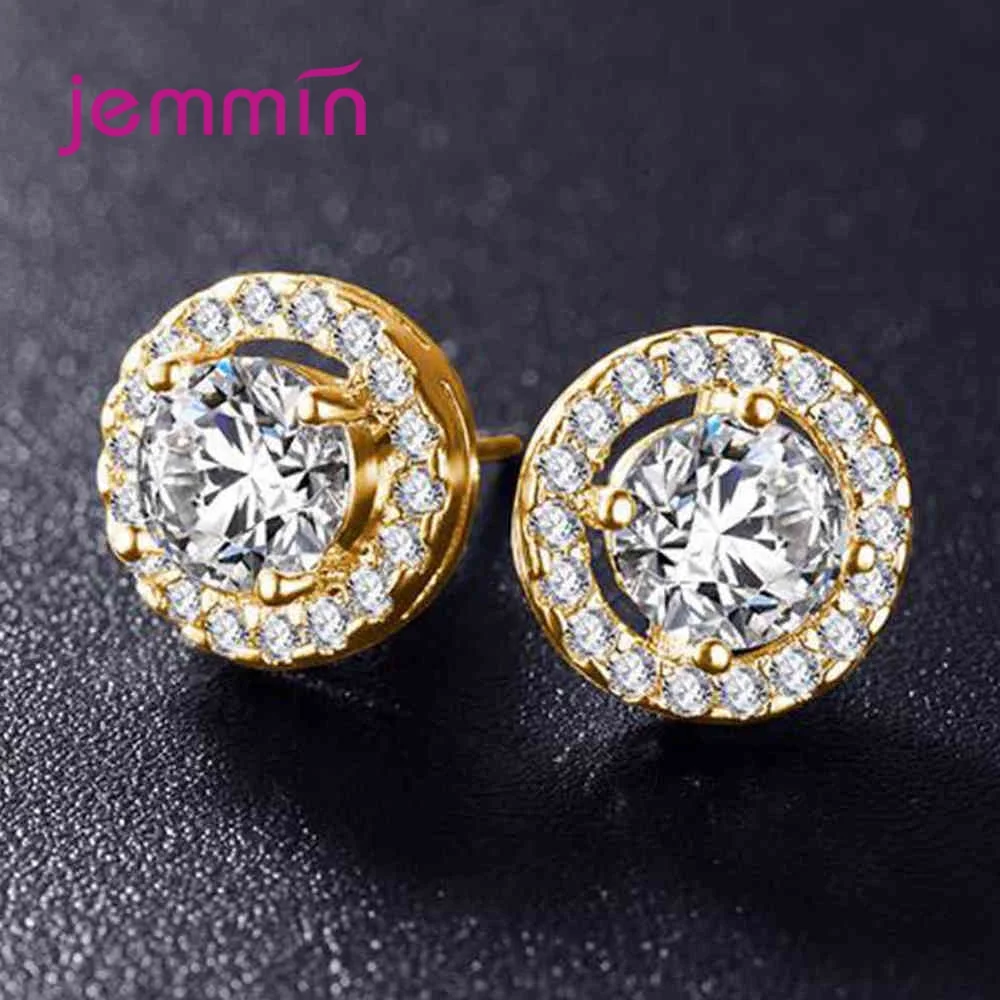 Trendy Round Cubic Zircon Stone Stud Earrings 925 Sterling Silver Clear CZ Crystal Stones Jewelry Women Girl Nice Gift Hot Sale
Trendy Round Cubic Zircon Stone Stud Earrings 925 Sterling Silver Clear CZ Crystal Stones Jewelry Women Girl Nice Gift Hot Sale