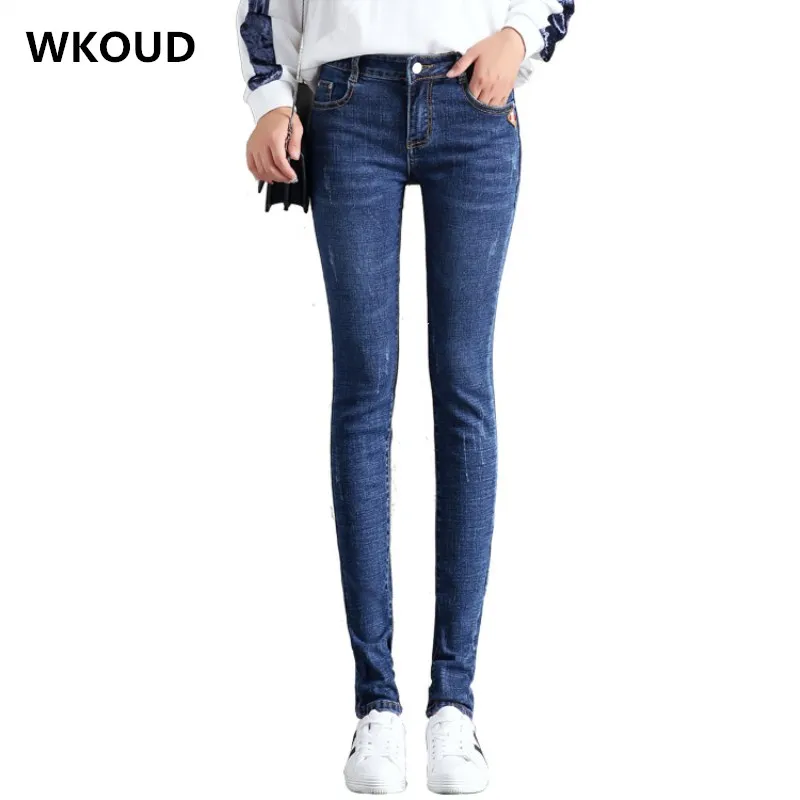 WKOUD Korean Skinny Jeans For Women 2019 Spring Jeans Stretch Scratched Denim Pencil Pants Casual Regular Jean Trousers P8827
WKOUD Korean Skinny Jeans For Women 2019 Spring Jeans Stretch Scratched Denim Pencil Pants Casual Regular Jean Trousers P8827