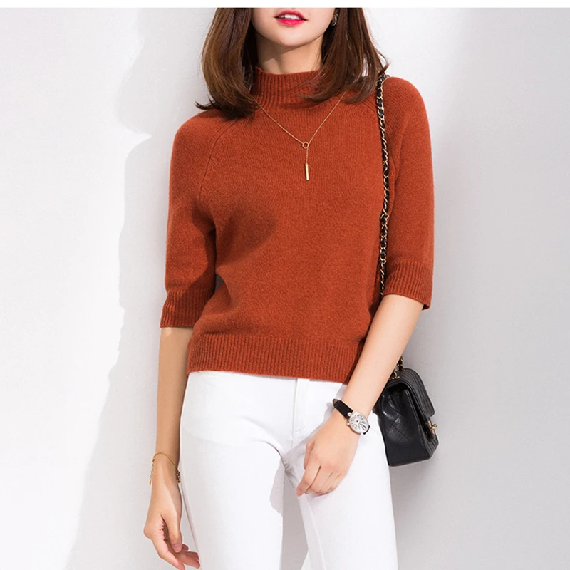 SZDYQH Women Pullover Half Turtleneck Cashmere Sweater 2019 Spring Autumn New Half Sleeve Soft Sweater For Female Knit Jumper
SZDYQH Women Pullover Half Turtleneck Cashmere Sweater 2019 Spring Autumn New Half Sleeve Soft Sweater For Female Knit Jumper
