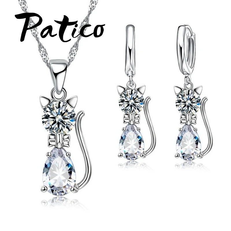 Austrian Crystal 925 Sterling Silver Jewelry Sets For Women Cute Cat Design Water Drop Crystal Pendant Necklace Set
Austrian Crystal 925 Sterling Silver Jewelry Sets For Women Cute Cat Design Water Drop Crystal Pendant Necklace Set