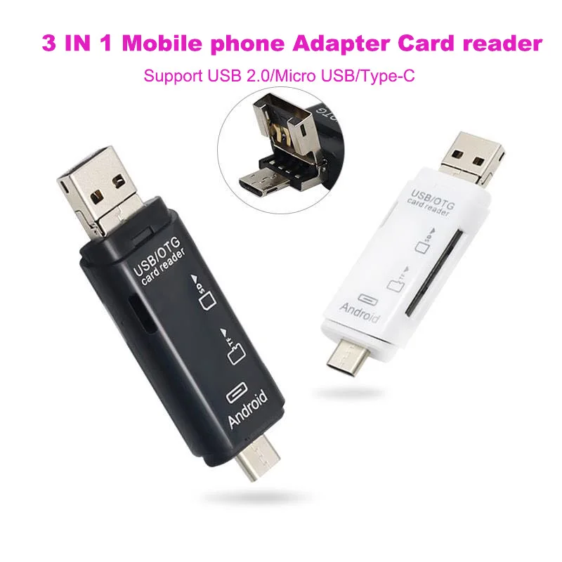 

3 In 1 USB Stick Reader Type C Micro SD USB OTG Card Adapter USB-C Flash Stick TF Read For Android Mobile Phone PC Mac cardRead