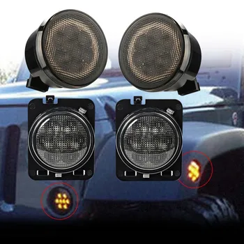Newest Combo for 2007-2015 Jeep Wrangler JK Smoke Lens Amber LED Front Turn Signal Light + Fender Side Marker Parking Lamp
Newest Combo for 2007-2015 Jeep Wrangler JK Smoke Lens Amber LED Front Turn Signal Light + Fender Side Marker Parking Lamp