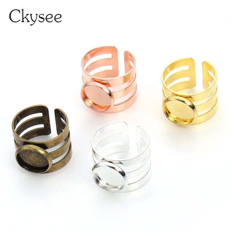 Ckysee 5pcs/lot Adjustable Copper Ring Blank Base Setting Fit 12mm Cabochon Cameo Tray Bezel For Diy Jewelry Making
Ckysee 5pcs/lot Adjustable Copper Ring Blank Base Setting Fit 12mm Cabochon Cameo Tray Bezel For Diy Jewelry Making
