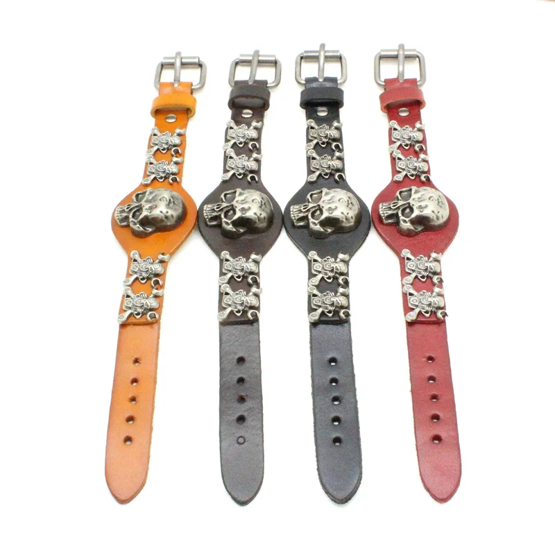 Men Jewelry Bracelets Bangles Genuine Leather SKull Studs Genunine Leather Bracelets For Women
Men Jewelry Bracelets Bangles Genuine Leather SKull Studs Genunine Leather Bracelets For Women