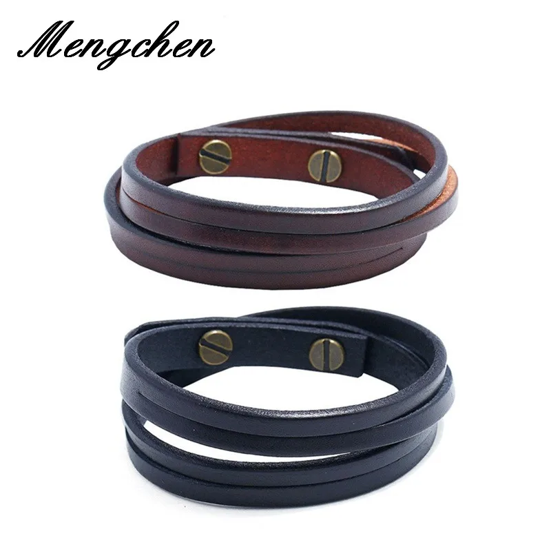 Fashion Men Leather Bracelet Open Cuff Rope Bangles Bracelet Double Black Brown Color Vintage Punk Unisex Jewelry
Fashion Men Leather Bracelet Open Cuff Rope Bangles Bracelet Double Black Brown Color Vintage Punk Unisex Jewelry