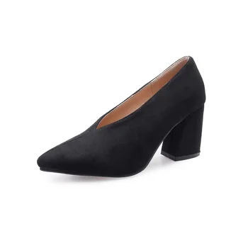 Early spring tide 2019 new fashion thick with high with 30-48 super small size pointed joker single woman shoes
Early spring tide 2019 new fashion thick with high with 30-48 super small size pointed joker single woman shoes