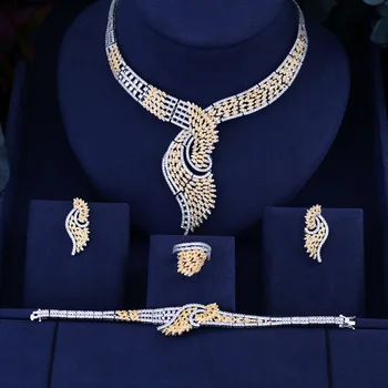 Accking Luxury Big size cubic zirconia necklace earring bracelet ring Wedding Jewelry Sets for women
Accking Luxury Big size cubic zirconia necklace earring bracelet ring Wedding Jewelry Sets for women