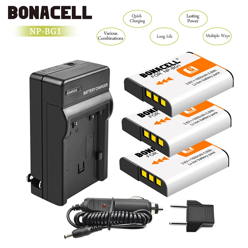 bonacell 3pcs for Sony NP BG1 NP-BG1 DSC-T100 DSC-T20 Battery + Charger DSC-H3 DSC-H7 DSC-H9 DSC-H10 DSC-H20 DSC-N2 DSC-N1
bonacell 3pcs for Sony NP BG1 NP-BG1 DSC-T100 DSC-T20 Battery + Charger DSC-H3 DSC-H7 DSC-H9 DSC-H10 DSC-H20 DSC-N2 DSC-N1