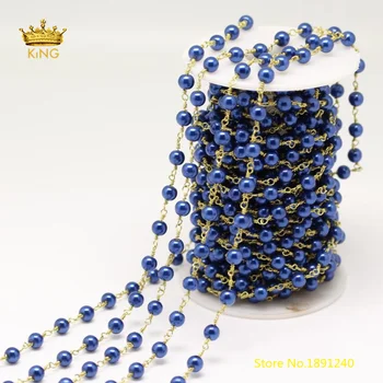 5meters Dark Blue Glass Pearl Chains Jewelry Findings,6mm Smooth Pearl Wire Wrapped Round Loose Beads Rosary Chains Bulk ZJ216-2
5meters Dark Blue Glass Pearl Chains Jewelry Findings,6mm Smooth Pearl Wire Wrapped Round Loose Beads Rosary Chains Bulk ZJ216-2