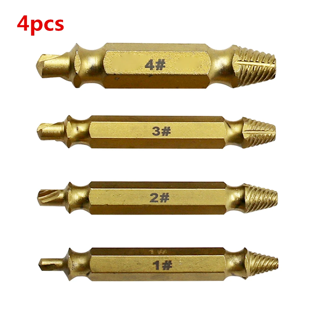 4pcs Titanium Coated S2 Double-headed Broken Screw Extractor Stud Spanner Tool Opener Breakage Dismantling Tools Screwdriver
4pcs Titanium Coated S2 Double-headed Broken Screw Extractor Stud Spanner Tool Opener Breakage Dismantling Tools Screwdriver