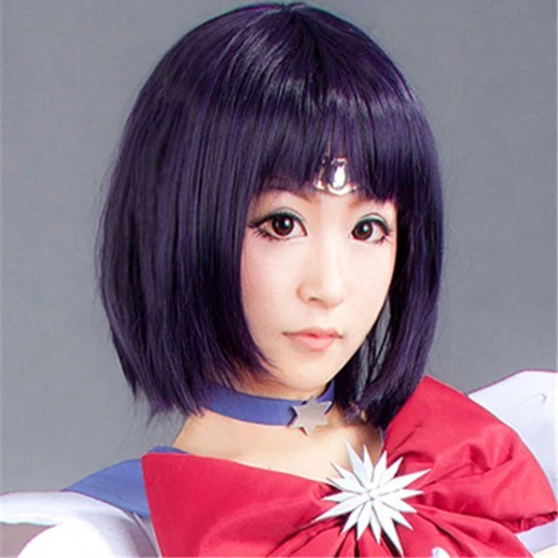 Tomoe Hotaru Wigs Short Black Dark Purple Heat Resistant Synthetic Hair Cosplay Wig + Wig Cap
Tomoe Hotaru Wigs Short Black Dark Purple Heat Resistant Synthetic Hair Cosplay Wig + Wig Cap