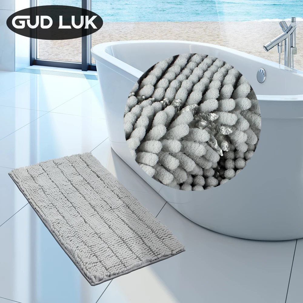 Light Grey Solid Microfiber Chenille Bathroom Mat Shaggy non-slip Rug Water Absorbing floor mats Entrance Door Mat Size 86*52CM
Light Grey Solid Microfiber Chenille Bathroom Mat Shaggy non-slip Rug Water Absorbing floor mats Entrance Door Mat Size 86*52CM