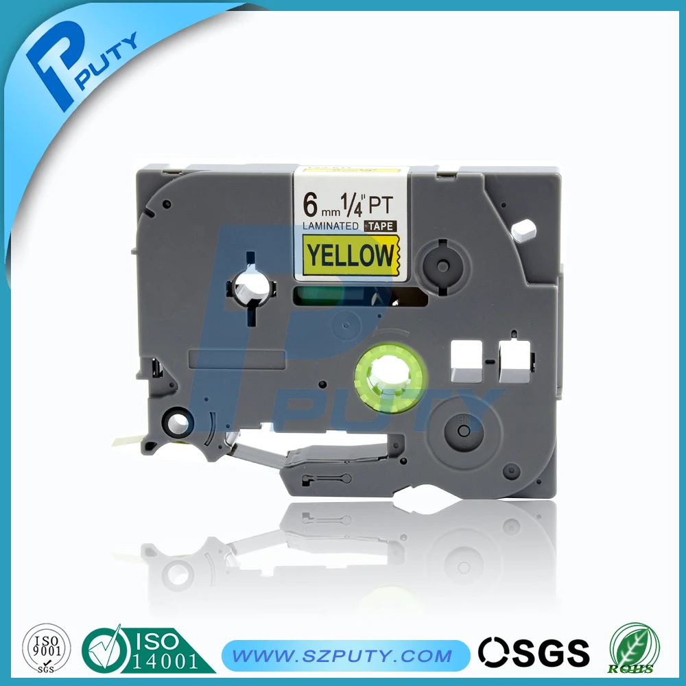 

5 pcs Brother P-touch Label Maker Printer Tape 6mm Tze Tz 611 Tze611 Tze-611 Tz-611 Black on Yellow Tze P touch Label Tapes