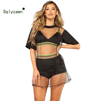 Womens Sexy 3 Piece Outfits Dress 2019 Bodycon Rainbow Stripe Sleeveless Tube Bra Top + High Waist Shorts + Sunscreen Mesh Dress
Womens Sexy 3 Piece Outfits Dress 2019 Bodycon Rainbow Stripe Sleeveless Tube Bra Top + High Waist Shorts + Sunscreen Mesh Dress