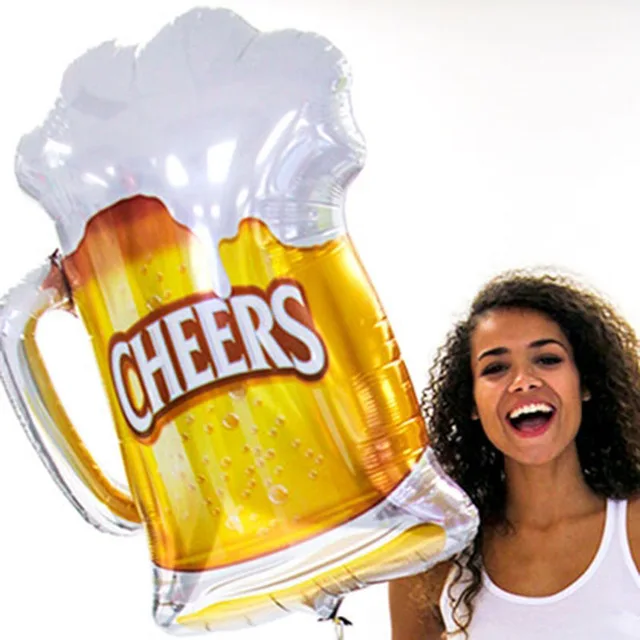 

35inch Big BEER MUG CHEERS Champagne Beer Cocktail bachelorette Glass Mug Helium Foil Balloons for birthday party Decoration Toy