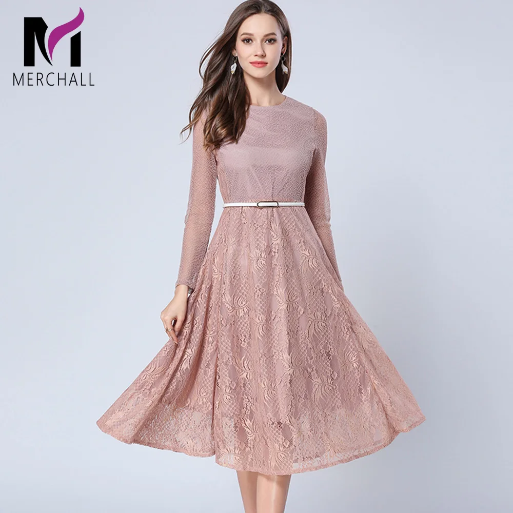 Merchall Pink Lace Dress 2019 Spring Autumn Runway Women Elegant Round Neck Hollow Out Elegant Long Party Dress Vestidos
Merchall Pink Lace Dress 2019 Spring Autumn Runway Women Elegant Round Neck Hollow Out Elegant Long Party Dress Vestidos