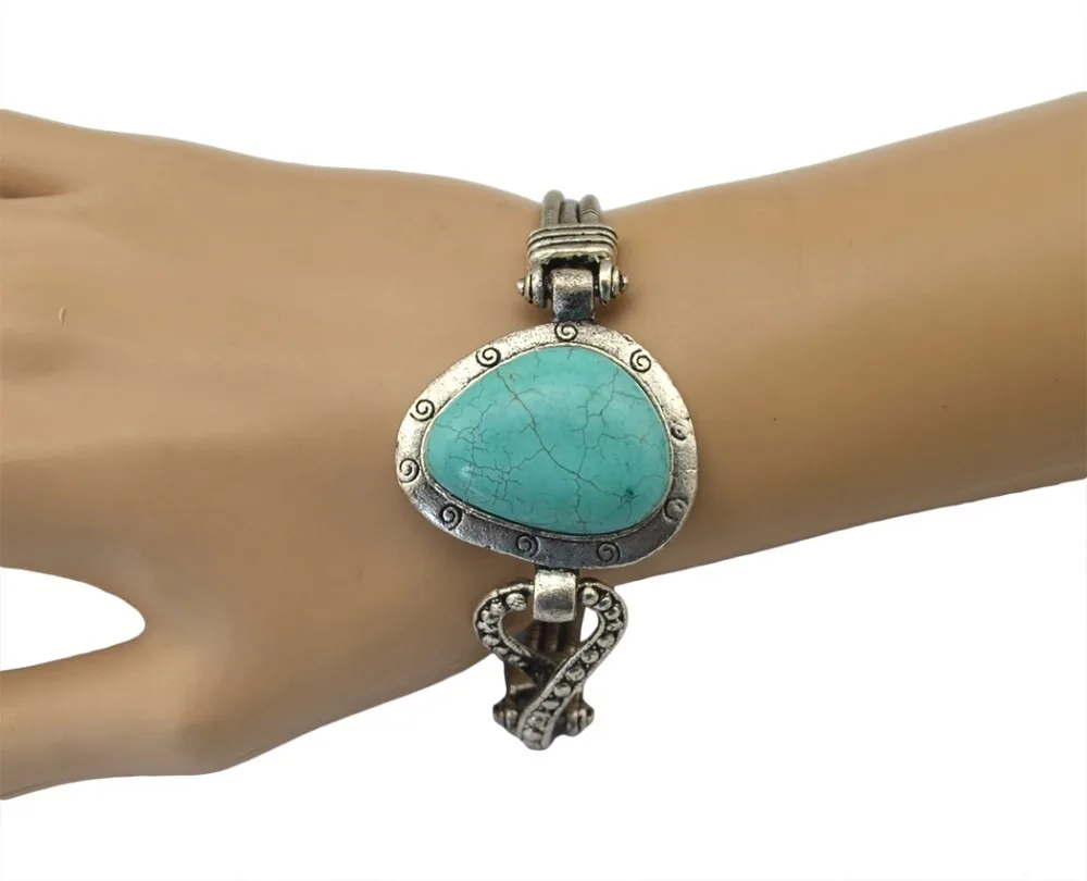 Turkish Boho Green Stone Big Bracelet Tibetan Silver Metal Wide Bracelets & Bangles for Women Men Gypsy Jewelry Accessoires
Turkish Boho Green Stone Big Bracelet Tibetan Silver Metal Wide Bracelets & Bangles for Women Men Gypsy Jewelry Accessoires