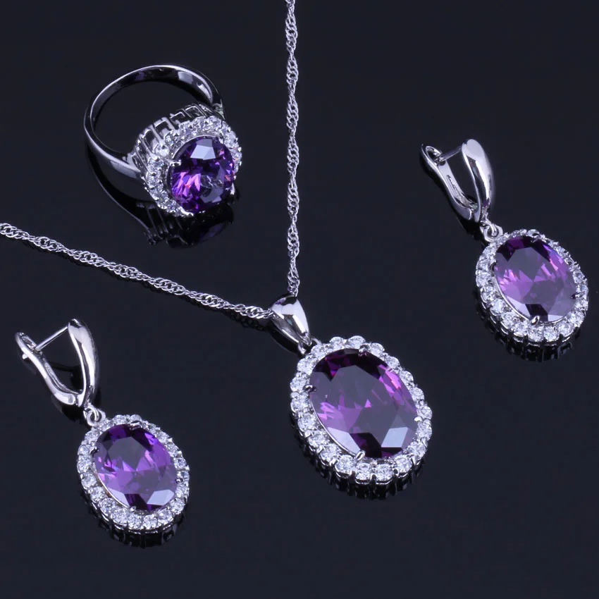 Awesome Oval Egg Purple Cubic Zirconia White CZ Silver Plated Jewelry Sets Earrings Pendant Chain Ring V0282
Awesome Oval Egg Purple Cubic Zirconia White CZ Silver Plated Jewelry Sets Earrings Pendant Chain Ring V0282