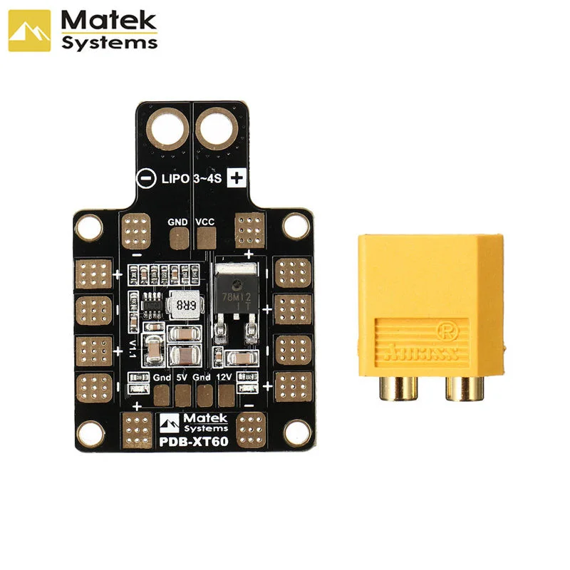 Matek Systems PDB XT60 W/ BEC 5V & 12V 2oz Copper For RC Helicopter FPV Quadcopter Muliticopter Drone Power Distribution Board
Matek Systems PDB XT60 W/ BEC 5V & 12V 2oz Copper For RC Helicopter FPV Quadcopter Muliticopter Drone Power Distribution Board