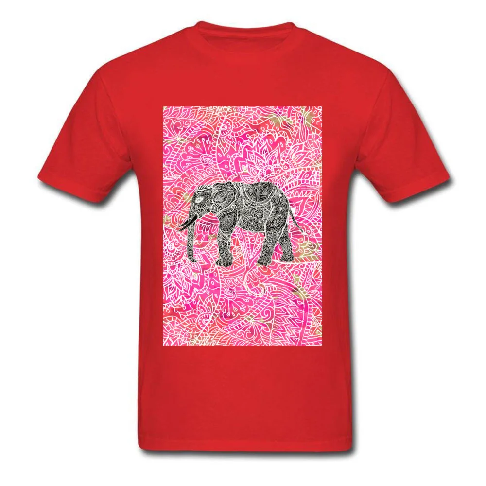 Pink Tribal Paisley Elephant Henna Pattern_red