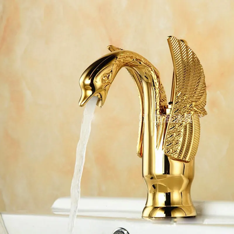 High-grade copper all golden faucets little swan basin bathroom ark new hot and cold water mixer tap basin faucet
High-grade copper all golden faucets little swan basin bathroom ark new hot and cold water mixer tap basin faucet