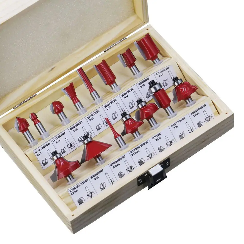 15Pcs/set Woodworking Milling Cutters 1/4''/8mm Shank Carbide Router Bit For Wood Cutter Engraving Cutting Tools
15Pcs/set Woodworking Milling Cutters 1/4''/8mm Shank Carbide Router Bit For Wood Cutter Engraving Cutting Tools