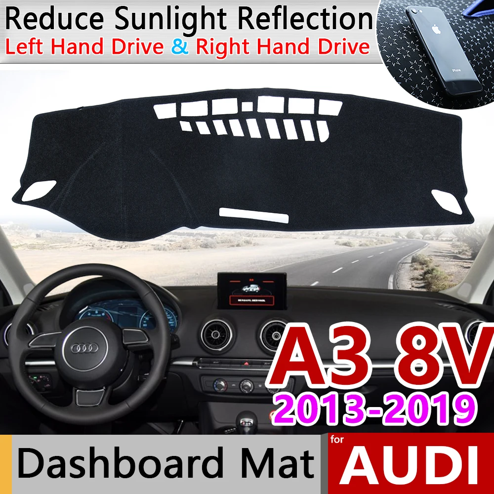 for Audi A3 8V 2013 2014 2015 2016 2017 2018 2019 Anti-Slip Mat Dashboard Cover Pad Sun Shade Dashmat Carpet Accessories S-line |