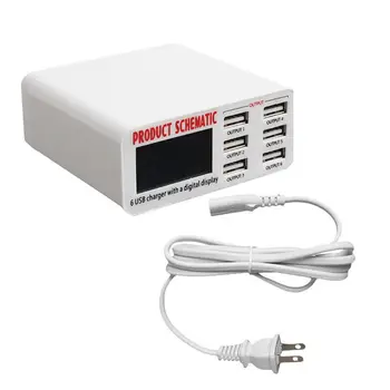 Universal EU/US Plug 6 Ports USB Charger Travel Charger with LCD Digital Display Smart Charging Station For iPhone 7 X SamsungUM
Universal EU/US Plug 6 Ports USB Charger Travel Charger with LCD Digital Display Smart Charging Station For iPhone 7 X SamsungUM