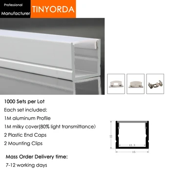 Tinyorda 1000Pcs (1M Length) Led Alu Profile Led Channel Profil for 12mm LED Strip Light 1M LED Profile Alu Profile channel
Tinyorda 1000Pcs (1M Length) Led Alu Profile Led Channel Profil for 12mm LED Strip Light 1M LED Profile Alu Profile channel