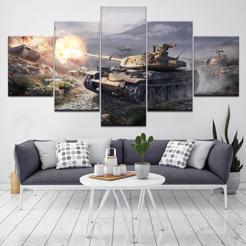 World of tanks 5 Piece Wall Art Canvas Print modern Poster Modular art painting for Living Room Home Decor
World of tanks 5 Piece Wall Art Canvas Print modern Poster Modular art painting for Living Room Home Decor